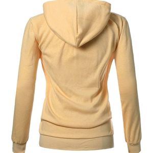 Venta al por mayor de algodón de manga larga de gran tamaño con cremallera Hody mujeres diseño personalizado con bolsillos anti-arrugas transpirable sudaderas con capucha para mujer - Product Image 3