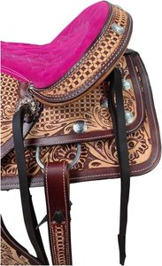 Selle de cheval western fabriquée à la main | Cuir de qualité supérieure et confortable, outillage détaillé, parfait pour le rodéo, le trail et l'équitation quotidienne - Product Image 4