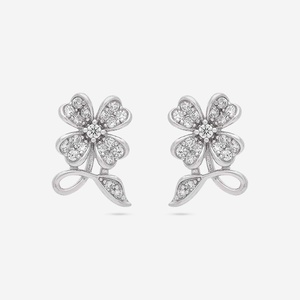 92.5 <b>Silver</b> <b>Stud</b> <b>Earrings</b> 191341 Floral Pattern for Gift - Product Image 6