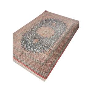 Alfombra de Seda Anudada a Mano Gulmarg Pae-5672, Rectangular, con Medallón Rosa y Morado, para Pasillo, Sala de Estar, Decoración del Hogar, 9x12 - Product Image 2