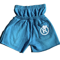 Shorts de survêtement unisexe délavés à l'acide, double taille, avec broderie personnalisée et imprimé effet usé, style streetwear, en toile épaisse, couleur unie, décontracté, 100%