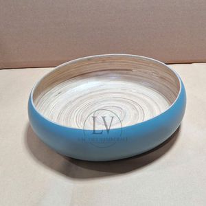 Meilleure vente bol à fruits rond en bambou filé à la main bol de service bleu clair pour les fêtes de cuisine du Vietnam - Product Image 2