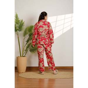 Women's Floral Cotton <b>Pajama</b> Set Soft and Breathable Summer Sleepwear Button Closure ODM Homewear Bridal Bridesmaid - Product Image 6