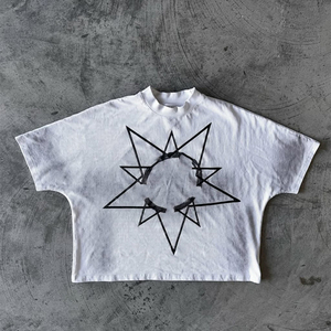 เสื้อยืดคอกลมชายผ้าฝ้าย100% แบบลำลองระบายอากาศได้ดีขนาดใหญ่300Gsm หนาหนักพิมพ์ลายตัวอักษรสกรีน DTG - Product Image 1