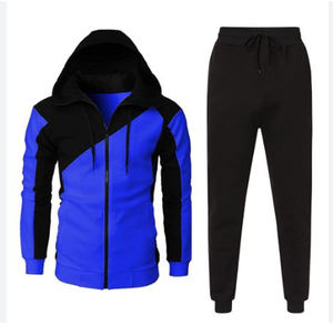 ชุดวอร์มผ้าฟลีซ2ชิ้นมีฮู้ดสำหรับผู้ชาย, ชุดวิ่งออกกำลังกายกางเกงลำลองและเสื้อฮู้ดสำหรับฤดูหนาว - Product Image 6