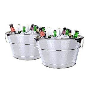 New stylish design customized shape wine <b>tub</b> & wine chillers prime quality hammered stainless steel wine bucket - Product Image 2