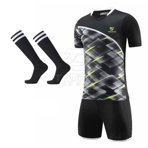 High Quality Custom Soccer Uniform Sets Printed Short Sleeve Quick Dry Breathable Lightweight 100% Polyester <b>Men's</b> Adult - Product Image 1