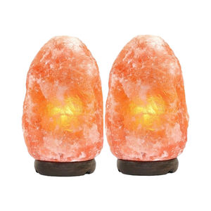 Lampe au sel rose de l'Himalaya sculptée couleur naturelle Fabricant et grossiste en pierre de cristal du Pakistan Petite lampe de table - Product Image 1