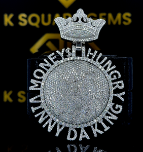 Moissanite จี้เงิน925ผู้ชายจี้สปินเนอร์ที่กำหนดเองจี้ที่กำหนดเองจี้แร็ปเปอร์เครื่องประดับฮิปฮอปเงิน925 - Product Image 1