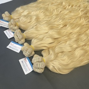 Extensions de cheveux vierges vietnamiens 100% double drawn, ondulés naturels, couleur blonde, en trame - Product Image 3