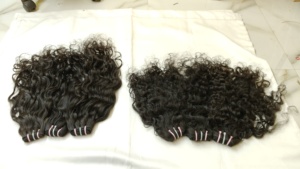 Jerry Hair Exports 100% Pure Virgin Brazilian Hair Bundles Onda de agua 12 pulgadas Máquina Doble trama Todos los colores Adecuado bajo - Product Image 4