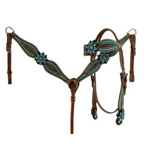 Meilleure qualité Western Leather Headstall Set Top Horse Accessories-Premium Halters - Product Image 1
