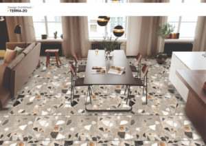 Azulejos de Porcelana Vitrificada con Aspecto Vintage de 600x600 mm, Acabado Mate Rústico Terra 20, Azulejos Antideslizantes de 2x2 Pies para Interiores y Exteriores - Product Image 3