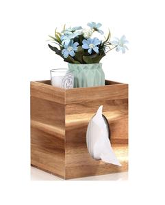 Boîte à mouchoirs couverture bois avec plateau de rangement carré boîte à mouchoirs couvre support pour salle de bain chambre Table à manger - Product Image 1