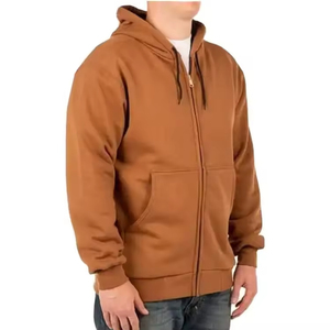 Sweat-shirt à demi-fermeture éclair pour homme Streetwear brodé en éponge française Logo personnalisé sweat à capuche zippé surdimensionné 100% coton hiver - Product Image 2