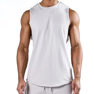Camiseta sin mangas transpirable de entrenamiento para hombre, camisetas sin mangas de gimnasio para hombre de Color sólido, camiseta sin mangas cuadrada de alta exigencia de la mejor calidad - Product Image 1