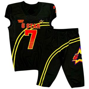 Lazer Trous de marquage Maillot de football américain, Applique cousue Tackle Twill Broderie Uniformes de football américain Deal Set - Product Image 4