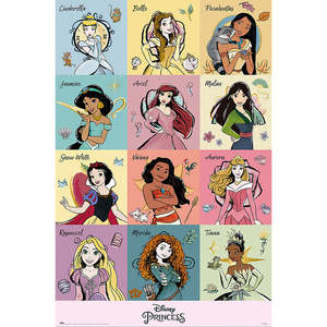 For Disney Princess Brush Strokes <b>Poster</b> Made of Durable Paper - Product Image 1