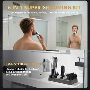 Kit de toilettage tout-en-un pour homme, rasoir électrique étanche, tondeuse à cheveux, coupe-poils nez, tondeuse oreilles, portable USB/batterie, en plastique - Product Image 6