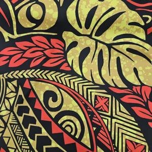 Nouveau design brillant et beau imprimé polynésien sur tissu polyester 58 pouces de largeur dans 5 coloris prêt à l'expédition - Product Image 2