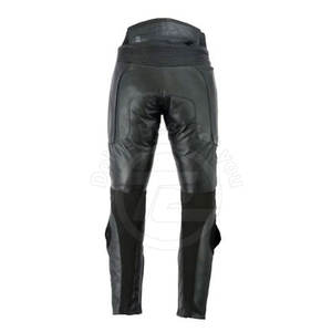 Fabrication de pantalons de moto pour hommes en cuir véritable couleur noire adultes portent des pantalons de moto de sécurité en plein air - Product Image 3
