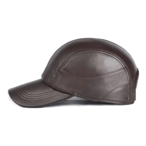 Nueva Gorra de Cuero Genuino de Color Sólido a la Moda para Hombre, Gorra de Cuero con Logotipo Personalizado de Alta Calidad - Product Image 4