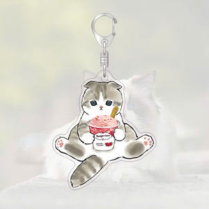 Adorable Anime <b>Cat</b> Shaped Keychain Toys Cute Mica Creative Designs Keychains Accessories - Product Image 5