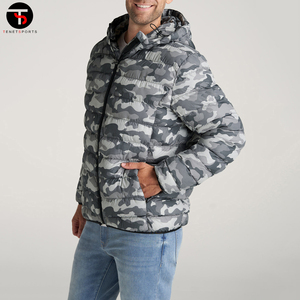 Winter New Arrival Coated High Street Hooded Men'<b>s</b> Long Sleeve Puffer <b>Jacket</b> Front Customized Logo Sizes 3XL 4XL Factory - Product Image 3