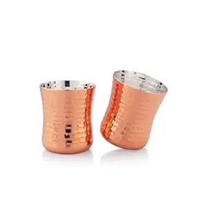 ชุดขวดน้ำทำจากทองแดงบริสุทธิ์อุปกรณ์สำหรับดื่มแก้วแบบมินิมอล2ขวดพร้อมดีไซน์แบบใช้ค้อนดื่มโดยตรงสำหรับใช้ในครัว faizacraft โลหะ - Product Image 2