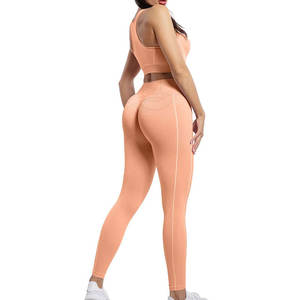 Ensemble de yoga fitness grande taille de meilleure qualité pour femmes, leggings de couleur unie fabriqués au Pakistan, nouveau design, matériau haut à l'eau - Product Image 5