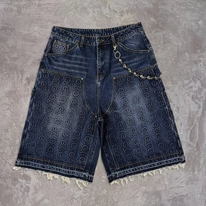 Ropa de calle informal con logotipo personalizado de alta calidad, pantalones vaqueros de talla grande para hombre, pantalones cortos vaqueros holgados personalizados de fabricantes para hombre - Product Image 5