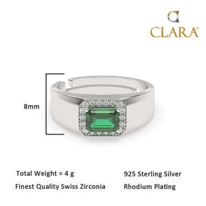 NOVAMART Fine Premium 925 Pure Sterling Silver <b>Rings</b> <b>Men</b> Boys Certified Wedding Engagement Boho Style <b>Emerald</b> Cut Geometric Patt - Product Image 5