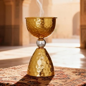 Elegante Quemador de Incienso Árabe de Latón Bakhoor |   Decoración Religiosa para el Hogar con un Toque Tradicional Real, Duradera y 100% Natural - Product Image 5