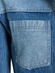 <b>Women's</b> Casual 2025 <b>Cropped</b> Color Block Denim Jacket with Custom Logo Printing Breathable Full Sleeves <b>Women</b> Denim Jacket - Product Image 5