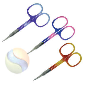 Ciseaux à cuticules de salon d'élite, super tranchants, pointe en forme de flèche, design multicolore, ciseaux à cuticules incurvés de luxe, ultra-tranchants, pointe en forme de flèche - Product Image 1