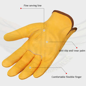 Muestra gratis incluida 1 par de guantes de trabajo de cuero de vaca suave de tamaño XL para soldador de conductor-para protección de trabajadores de seguridad - Product Image 3