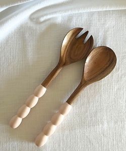 Natural Wood <b>Salad</b> Server <b>Spoon</b> Fork Set Eco Friendly <b>Spoon</b> Cutlery <b>Salad</b> <b>Spoon</b> & Fork <b>Salad</b> Mixing Cutlery Dinnerware Tableware - Product Image 2