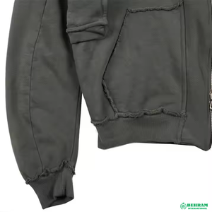 Top Selling Fully Customized Plain Zip Hoodie 400 GSM Polyester/Cotton Blend Fleece/French Terry Regular Fit Heavyweight Quick - Product Image 2
