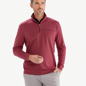 Sweat-shirt de golf à col zippé 1/4, logo personnalisé, haute qualité, luxe, uni, surdimensionné, pour homme - Product Image 5