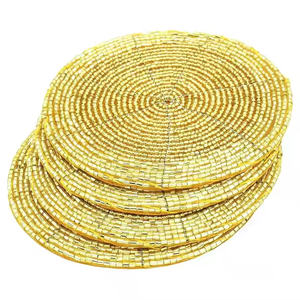 Posavasos de cuentas naranja rojizo de lujo Taza de bebidas clásicas Posavasos de colores sin inoxidable Almohadillas de alfombrilla de precio bajo con descuento - Product Image 3