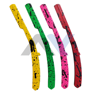 Soporte de maquinilla de afeitar para peluquero, textura de hoja turca, rosa y negro, recubierto de polvo, borde recto, cuchillo plegable para peluquero - Product Image 2