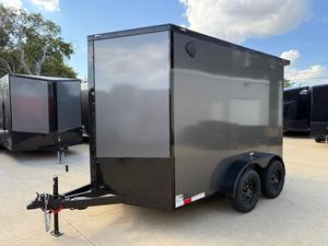 7x10 TA V-Nose Enclosed <b>Cargo</b> <b>Trailer</b> Black Dual Axle 1001-2000 kg Payload - Product Image 1