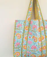 Bolso Tote de playa de algodón acolchado de lujo de verano para mujer Cierre de cremallera grande personalizado Viajes y compras para exportación al por menor