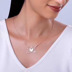 Pendentif personnalisé We Two en or blanc 14 carats plaqué rhodium diamant Moissanite Box Chain Trendy Flower Shape Christian Style - Product Image 6