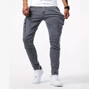 Homme rue élégant Stretch pantalon printemps hommes jean pantalon été flambant neuf coupe droite léger homme affaires décontracté Cargo pantalon - Product Image 3
