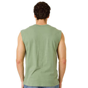 Camiseta sin mangas de entrenamiento para hombre de algodón de diseño minimalista ligero al por mayor para ropa deportiva informal camiseta sin mangas en blanco para hombre - Product Image 6