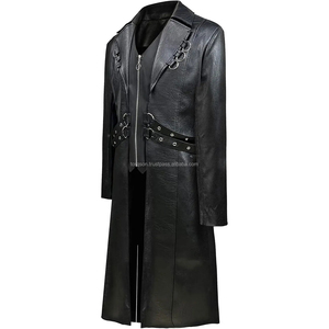 <b>Men</b> Designer Leather Trench Coat OEM Factory Supplier Wholesale Custom Made Hooded <b>Overcoat</b> <b>Winter</b> Fashion Outerwear Cotton - Product Image 2