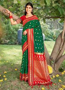 Bollywood belle soie Paithani Sari baranasi pour vente en ligne - Product Image 4