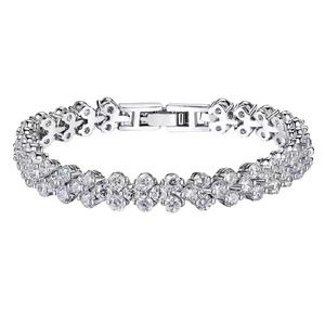 Elegante pulsera de diamantes en oro blanco de 18K Pulsera de diamantes certificada IGI para mujer - Product Image 1