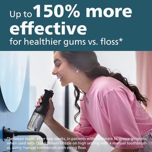 Philips Sonicare không dây điện Flosser 3000, công nghệ Flosser nước, Irrigator uống với 2 xỉa đen, hx3826/23 - Product Image 5